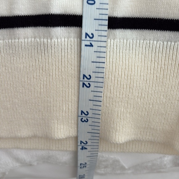 Talbots Striped Cream and Black Cardigan Sweater with Front Buttons. Size XL p - Picture 9 of 11